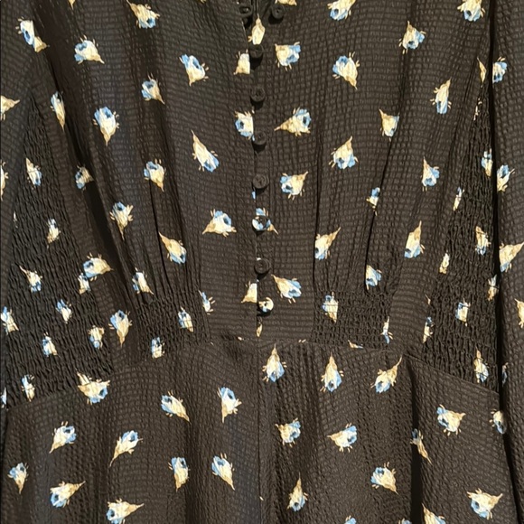 Beautiful Silk NWOT Rebecca Taylor Black Floral Dress  Size 6 - Picture 7 of 12